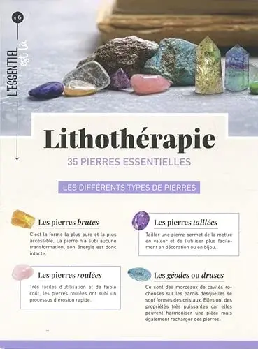 Couverture : Lithothérapie 35 pierres essentielles