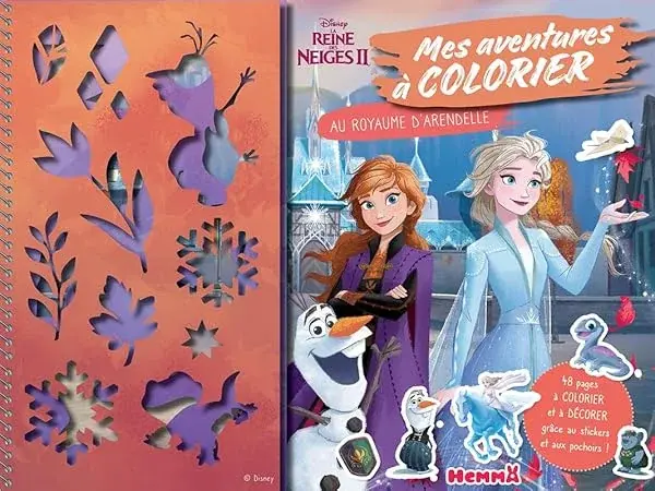 Couverture : Disney La Reine des Neiges 2: Mes aventures à colorier: Livre de coloriage, stickers et pochoirs: Dès 4 ans