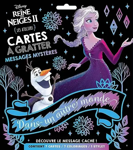 Couverture : LA REINE DES NEIGES 2: Les Ateliers Disney: Cartes à gratter: Messages mystères: Disney