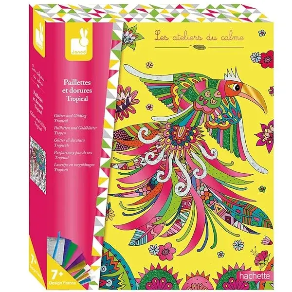 Couverture : Janod: From 7 years old: Tropical Sequins and Gilding Creative Kit: Les Ateliers du Calme: Creative Leisure: Dexterity and Concentration: J07824