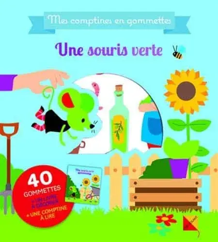Couverture : Une souris verte: Mes comptines en gommettes