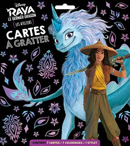 Couverture : RAYA ET LE DERNIER DRAGON: Pochette Les Ateliers: Cartes à gratter: Disney