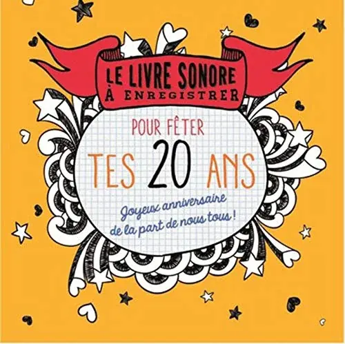 Couverture : Livre à enregistrer pour fêter tes 20 ans