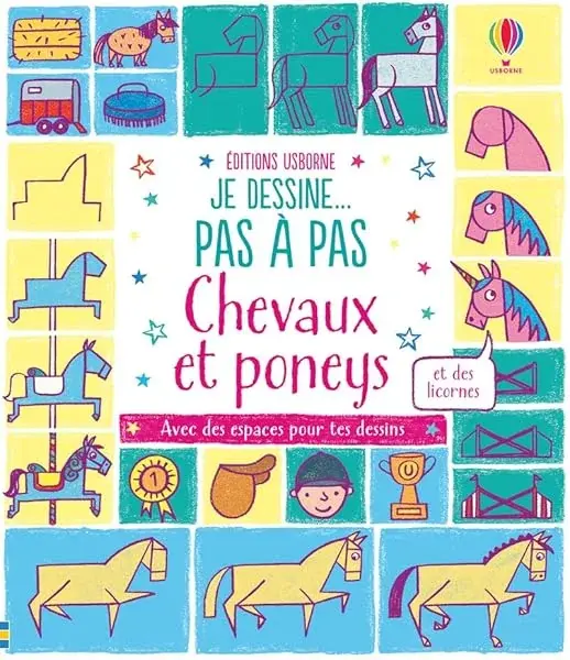 Couverture : Je dessine… pas à pas: Chevaux et poneys