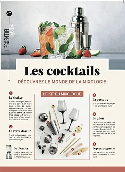 Couverture : Les cocktails : découvrez le monde de la mixologie