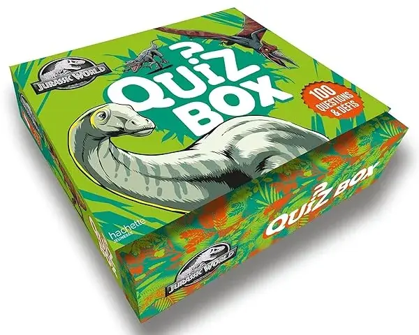 Couverture : Coffret Jurassic World: Quiz box: 100 questions et défis sur les dinosaures