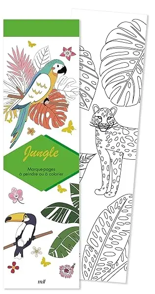 Couverture : Marque-pages: Jungle: 50 marque-pages à peindre ou à colorier