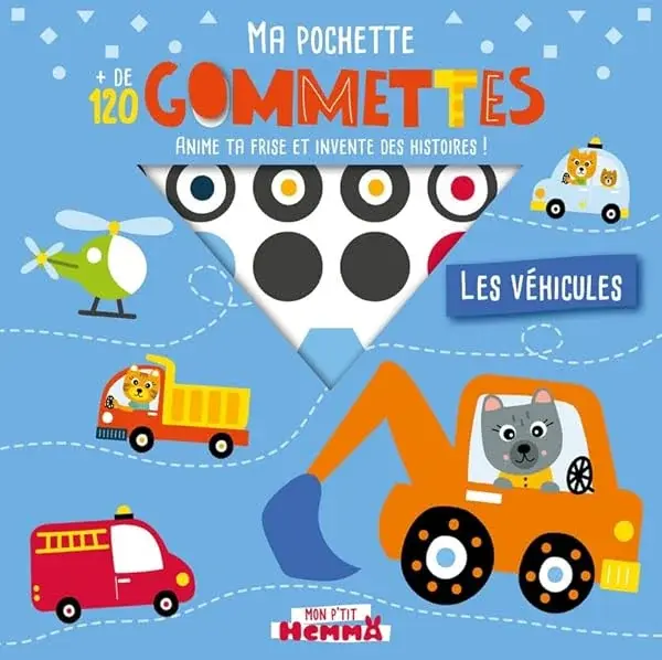Couverture : Mon P'tit Hemma: Ma pochette + de 120 gommettes: Les véhicules