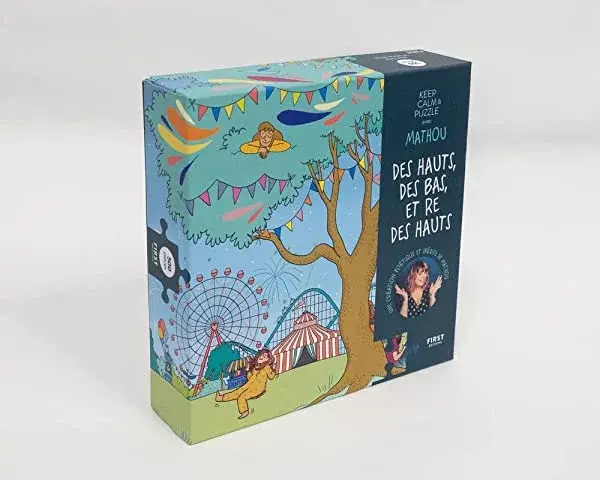 Couverture : Coffret Puzzle "Des hauts, des bas et re des hauts"par Mathou: puzzle 500 pièces: keep calm and puzzle
