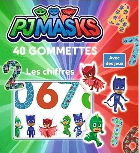 Couverture : Pyjamasks: Les chiffres 40 gommettes