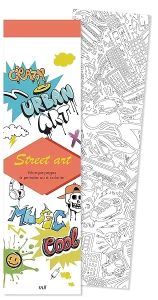 Couverture : Marque-pages: Street art: 50 marque-pages à peindre ou à colorier