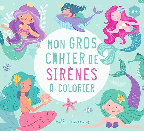 Couverture : Mon gros cahier de sirènes à colorier