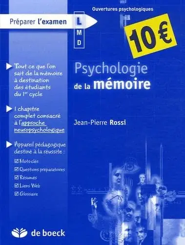 Couverture : PSYCHOLOGIE DE LA M MOIRE (PE)