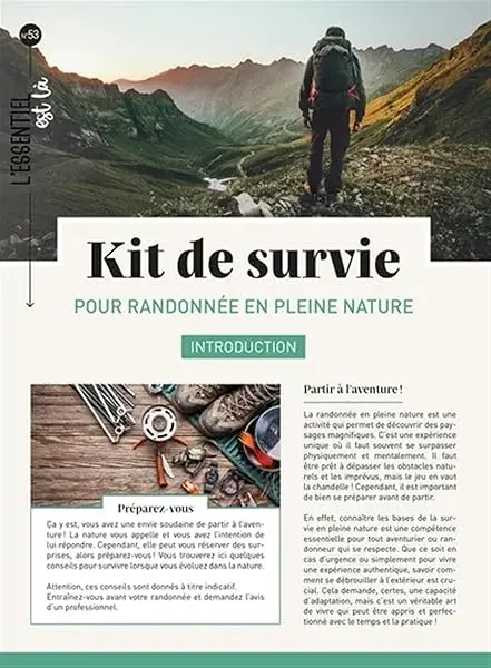 Couverture : Kit de survie pour randonnée en pleine nature