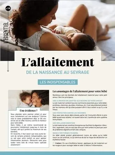 Couverture : L' allaitement : de la naissance au sevrage