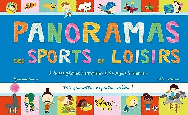 Couverture : Panoramas des sports et des loisirs: 8 frises géantes à compléter et 24 sujets à colorier