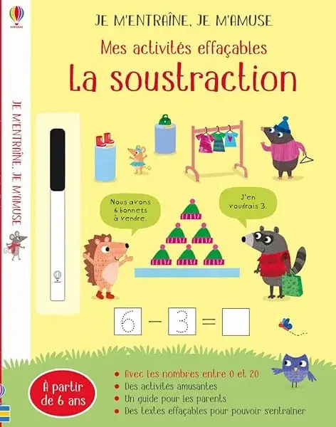 Couverture : La soustraction: Mes activités effaçables: Je m'entraîne, je m'amuse