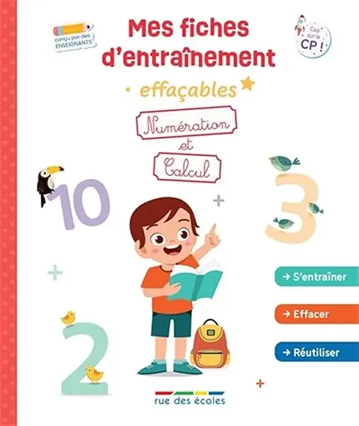 Couverture : Mes fiches d’entraînement effaçables: Numération et Calcul: GS-CP: S'entraîner, effacer, recommencer !
