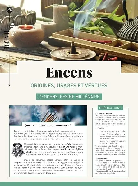 Couverture : Encens : origines, usages et vertus: L'encens, résine millénaire