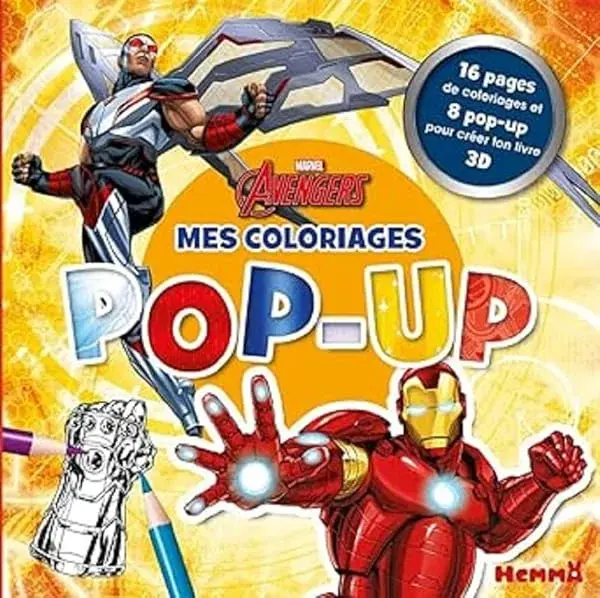 Couverture : Marvel Avengers: Mes coloriages Pop-Up: Livre de coloriage 3D: Dès 4 ans