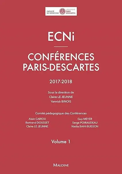 Couverture : ECNI ? conférences paris-Descartes ? volume 1 ? 2017-2018