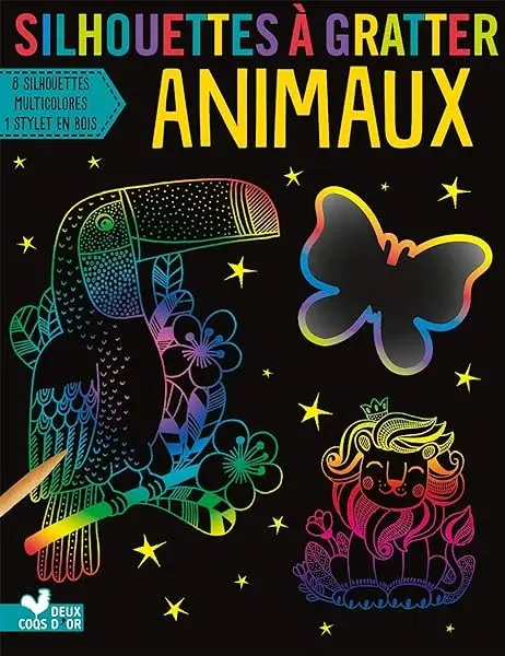 Couverture : Silhouettes à gratter Animaux: pochette avec accessoires