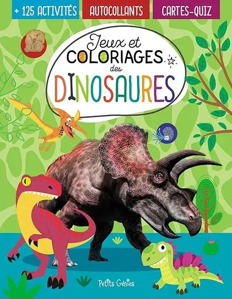 Couverture : Jeux et coloriages des dinosaures