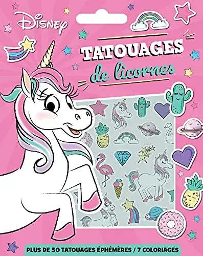 Couverture : STANDARD CHARACTERS: Les Ateliers Disney: Tatoos: Kawaï Licornes: Disney