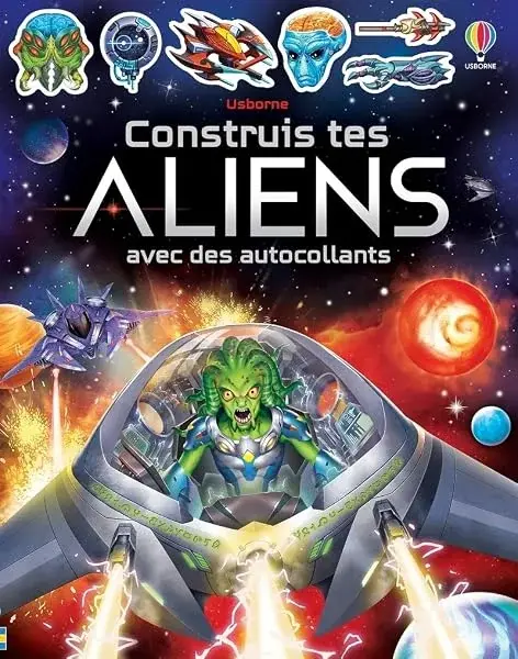 Couverture : Construis tes aliens avec des autocollants