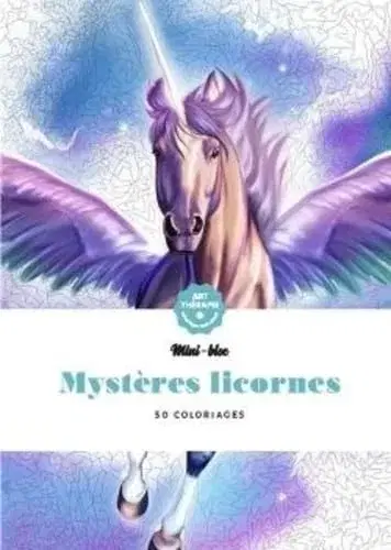 Couverture : Mini-bloc d'Art-thérapie Mystères Licornes