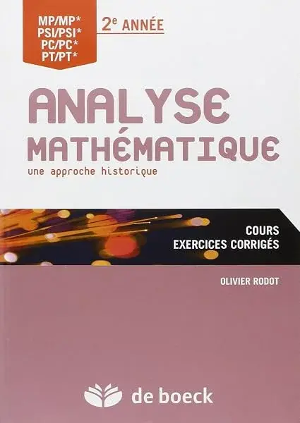 Couverture : Analyse mathématique: Une approche historique