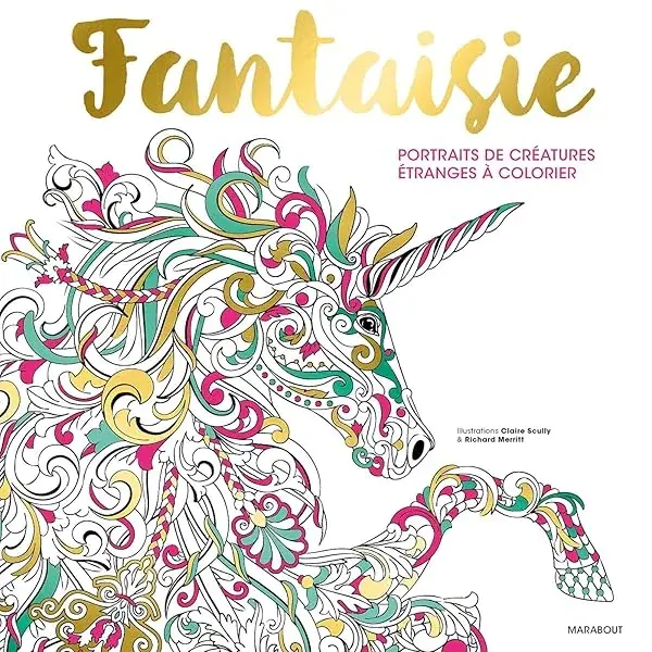 Couverture : Fantaisie: Portraits de créatures étranges à colorier
