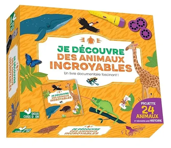 Couverture : Je découvre des animaux incroyables: coffret avec lampe