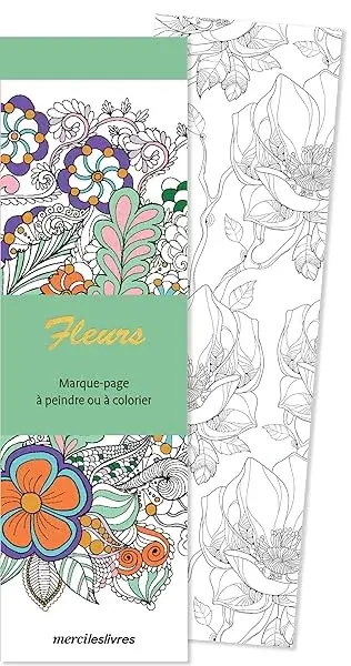 Couverture : Marque-pages: Fleurs: 50 marque-pages à peindre ou à colorier