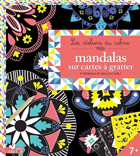 Couverture : Mandalas sur cartes à gratter: boite avec accessoires