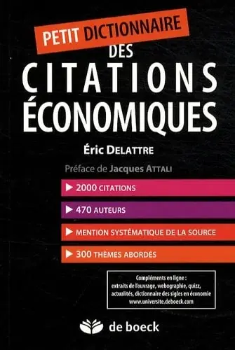 Couverture : Petit dictionnaire des citations conomiques