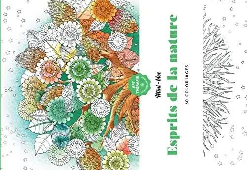 Couverture : Mini-bloc d'Art-thérapie Esprits de la nature