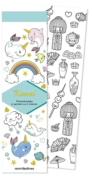 Couverture : Marque-pages: Kawaï: 50 marque-pages à peindre ou à colorier