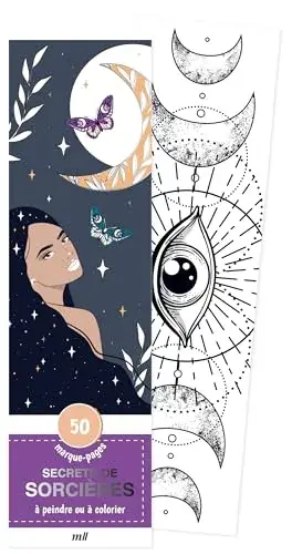 Couverture : Marque-pages: Secrets de sorcières: 50 marque-pages à peindre ou à colorier, pour soi ou à offrir !