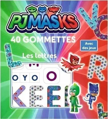 Couverture : Pyjamasks: Les lettres 40 gommettes