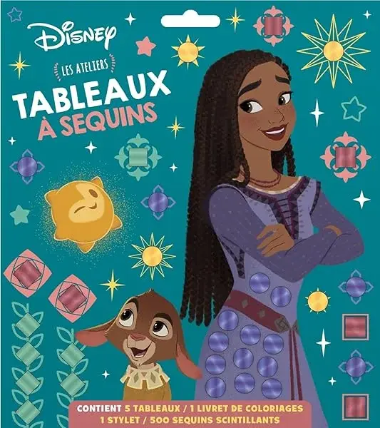 Couverture : WISH, ASHA ET LA BONNE ÉTOILE: Pochette Tableaux à sequins: Disney