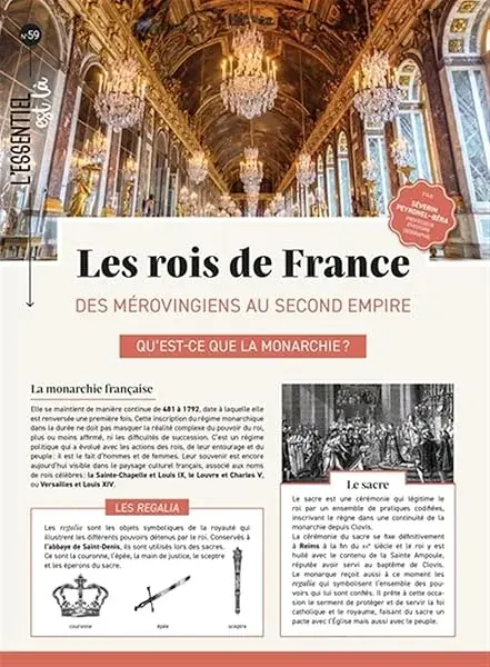 Couverture : Les rois de France: Dépliant: Des Mérovingiens au Second Empire