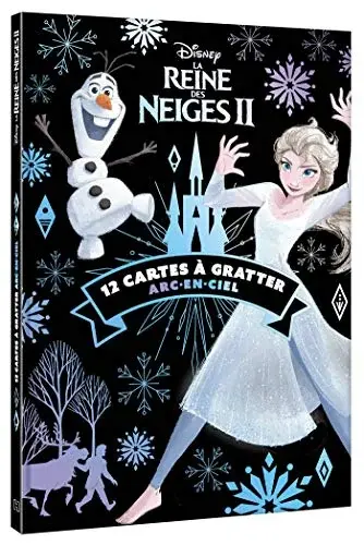 Couverture : LA REINE DES NEIGES 2: Les Ateliers: Bloc: 12 cartes à gratter arc-en-ciel: Disney