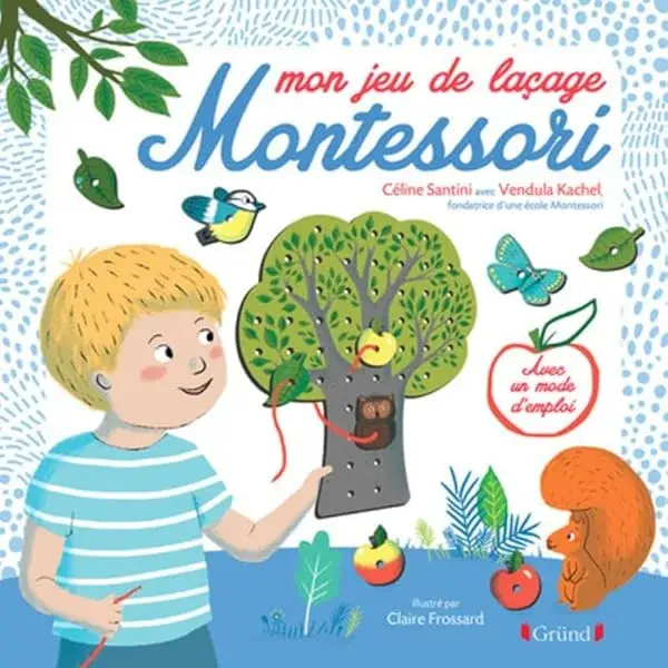 Couverture : Mon jeu de laçage Montessori: Pochette avec 4 lacets et 11 éléments à trous: À partir de 3 ans