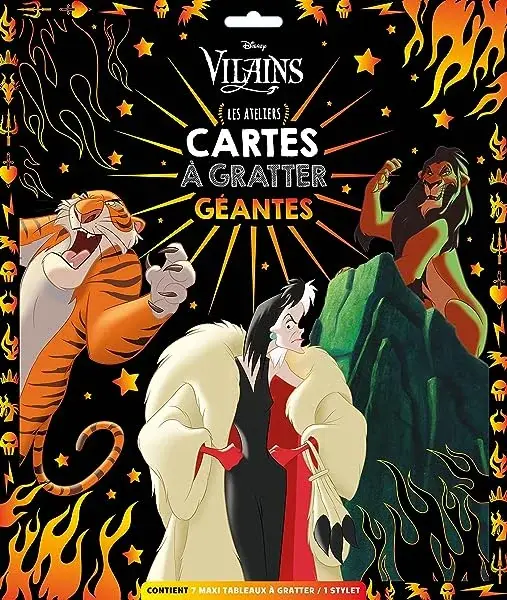 Couverture : DISNEY: Les Ateliers Disney: Mes cartes à gratter géantes: Vilains