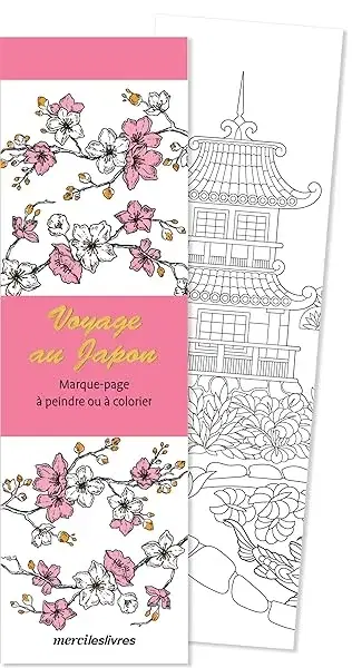 Couverture : Marque-pages: Voyage au Japon: 50 marque-pages à peindre ou à colorier