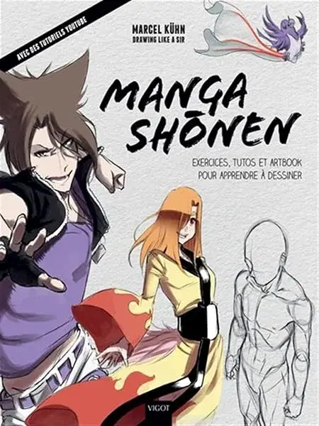 Couverture : Manga shonen: Exercices, tutos et artbook pour apprendre à dessiner