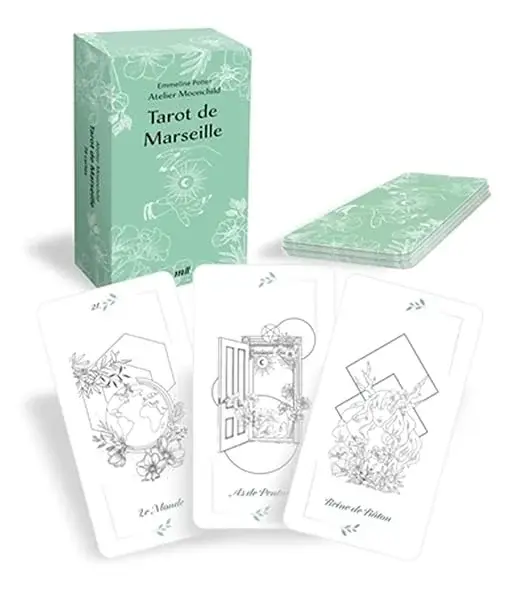 Couverture : Tarot de Marseille: Jeu de cartes divinatoires: 79 cartes illustrées par la cartomancienne Atelier Moonchild