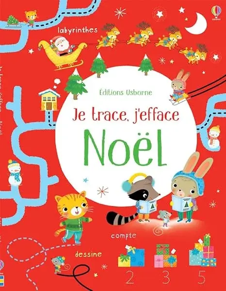 Couverture : Je trace, j'efface: Noël