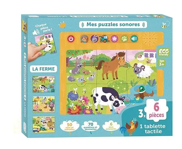 Couverture : MES PUZZLES SONORES: LA FERME